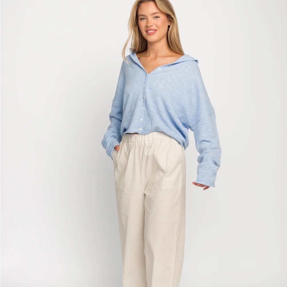 Carly Jean Los Angeles Ellie Light Blue Cardigan